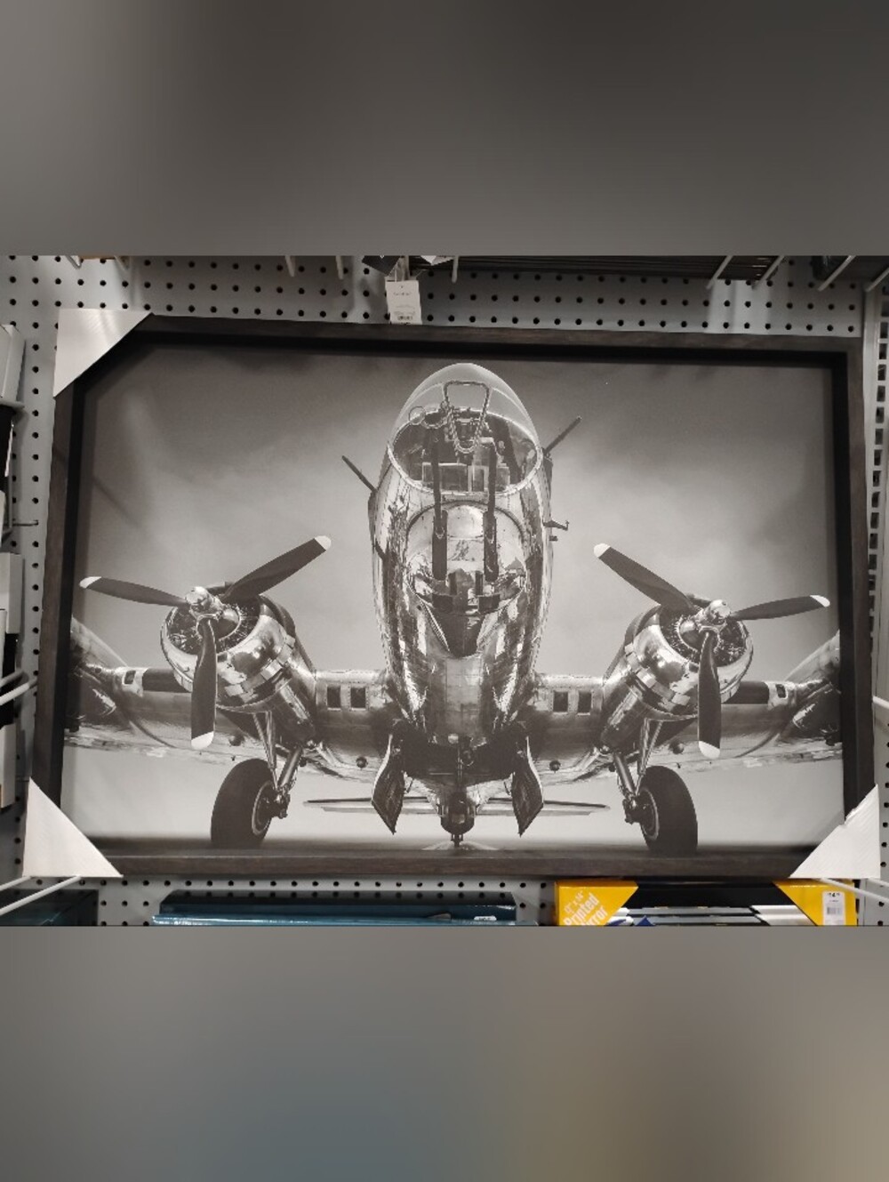 New Vintage Airplane Black & White Wall Art Print